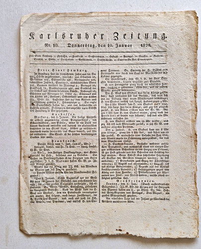 Karlsruher zeitung vom - karlsruher,