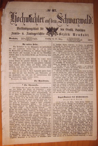 Neustadt schwarzwald 1871 - neustadt-schwarzwald, 28.3.1871