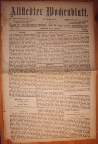 Allstedt 1897 zeitung - allstedt,