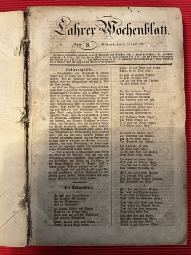 Lahrer wochenblatt jahrgang - lahrer,