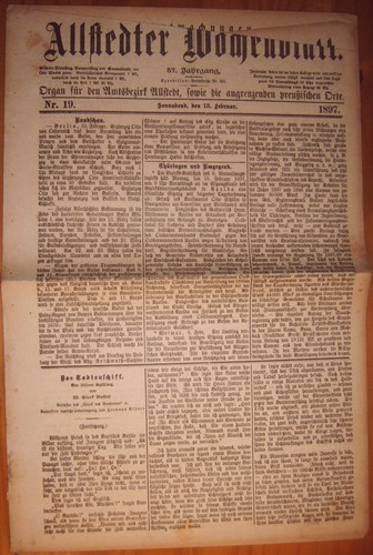 Allstedt 1897 zeitung - allstedt,