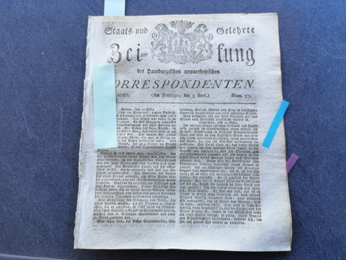 1807 zeitung danzig - rk, von