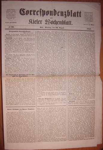 Kiel 1857 zeitung - kiel,