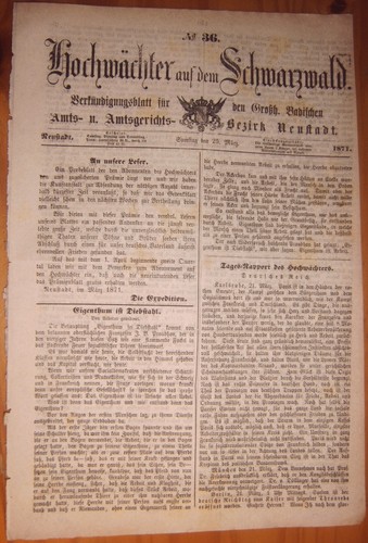 Neustadt schwarzwald 1871 - neustadt-schwarzwald, 25.3.1871