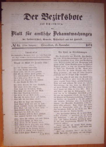 Schlüchtern 1874 - schlüchtern, 14.11.1874