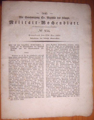 Militär wochenblatt 1834 - militär-wochenblatt, 17.5.1834