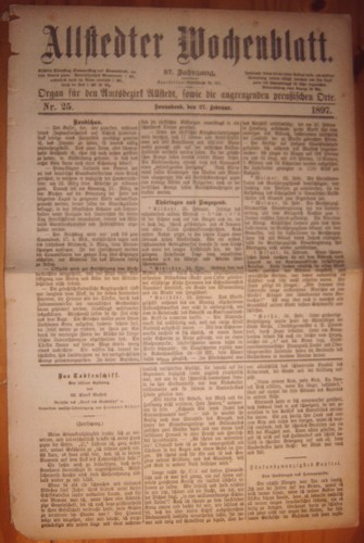 Allstedt 1897 zeitung - 27.2.1897,