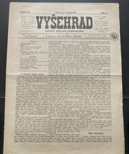 1899 zeitung vysehrad - 1899,