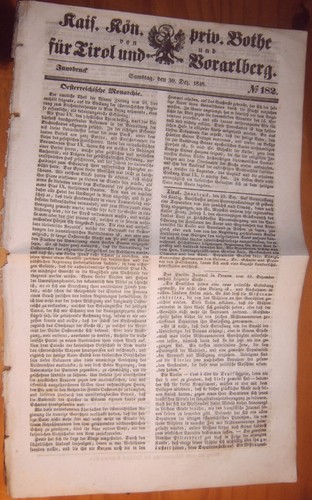Innsbruck 1848 zeitung - 30.12.1848,