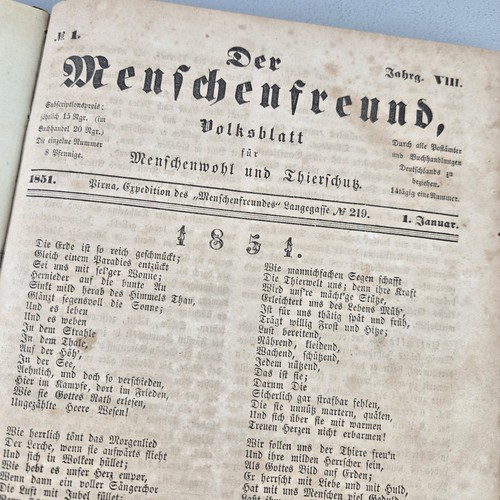 Zeitung der menschenfreund - zeitung, "der