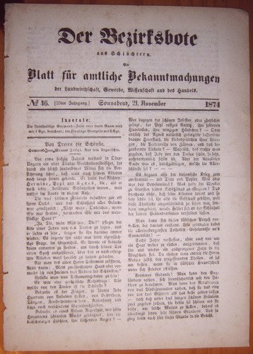 Schlüchtern 1874 - schlüchtern, 21.11.1874