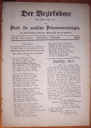 Schlüchtern 1874 zeitung - 7.11.1874,