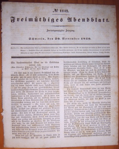 Schwerin 1840 zeitung - 20.11.1840,