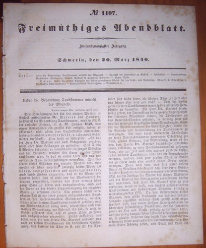 Schwerin 1840 zeitung - schwerin,