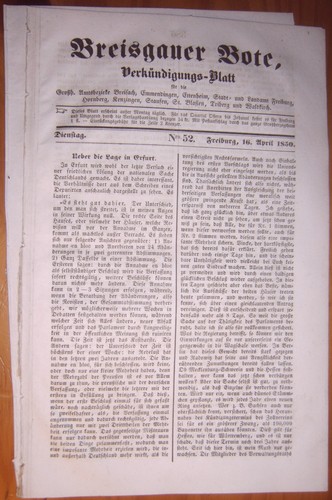 Freiburg 1850 zeitung - , 16.4.1850